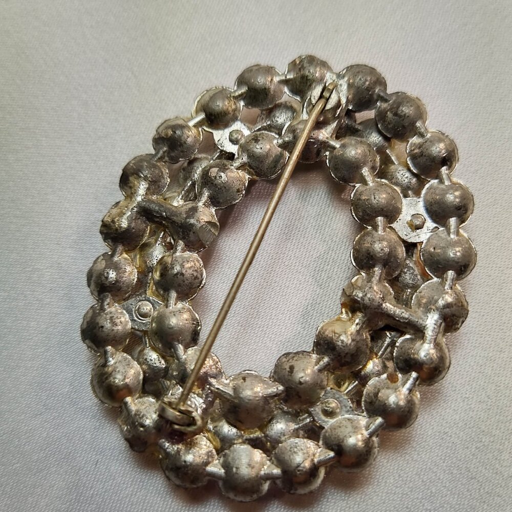 1920's Rainbow Rhinestone Three Row Pin - Picture 5 of 5